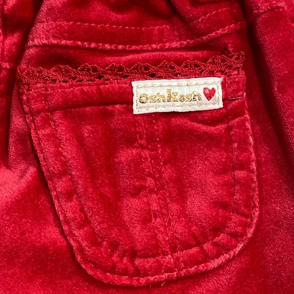 🆕 2006 OshKosh B'gosh Vivid Red Velvet Pants
